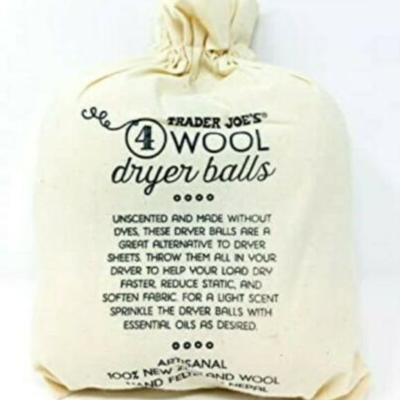 Trader Joe’s Other Trader Joes 4 Wool Dryer Balls New In Cloth Bag